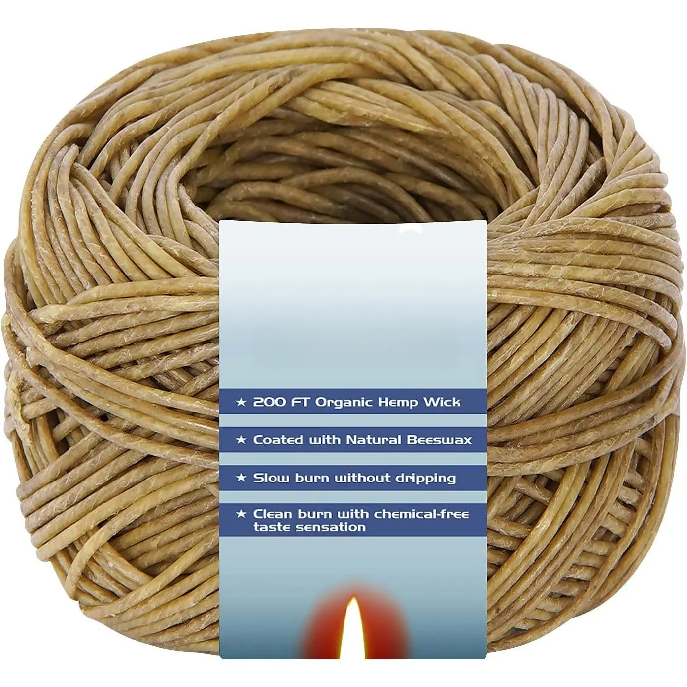 200 FT Well-Coated Beeswax Candle Wicks for Candle Making, Slow Burning, No Dripping, Standard Size (1.1mm), Crafting