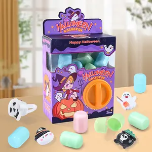 Halloween mini capsule toy machine, with 6 random surprise eggs, a fun gift for parents, friends and children, perfect for Halloween party decoration, Random Surprise Set