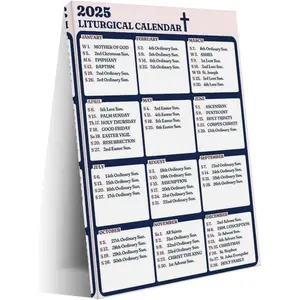 Traditional Catholic Liturgical Calendar Guide Religious Poster 4 Canvas Art Wall Printing Office Bedroom Aesthetic Living Room20x30inch(50x75cm) Frame-style