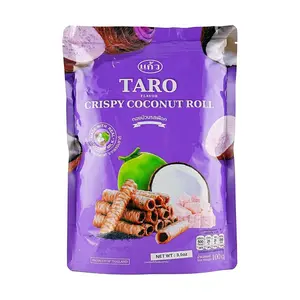 KAEW Thai Crispy Egg Rolls Taro Flavor 100g - Authentic Snack, Sweet & Savory