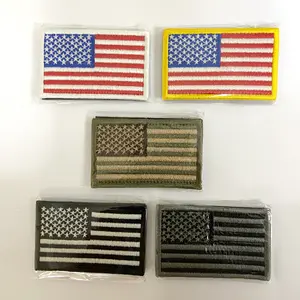 5PCS American Flag Patches Bundle TacticalMorale Patches Full Embroidery Loop and HookFasten Patches Set for Caps Bags Backpacks Harness Vest Military Uniforms Tactical Gears Etc