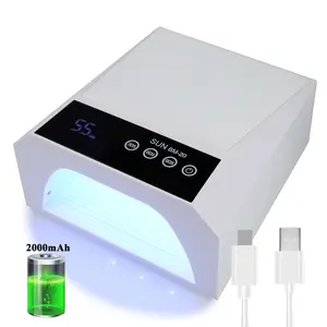 Sun Bm-20 New Rechargeable Nail Lamp High Power UV LED Curing Light, LED Display Timer Switch, 42 Beads Long Lasting Wireless USB Nail Dryer, Polish Curing Dryer