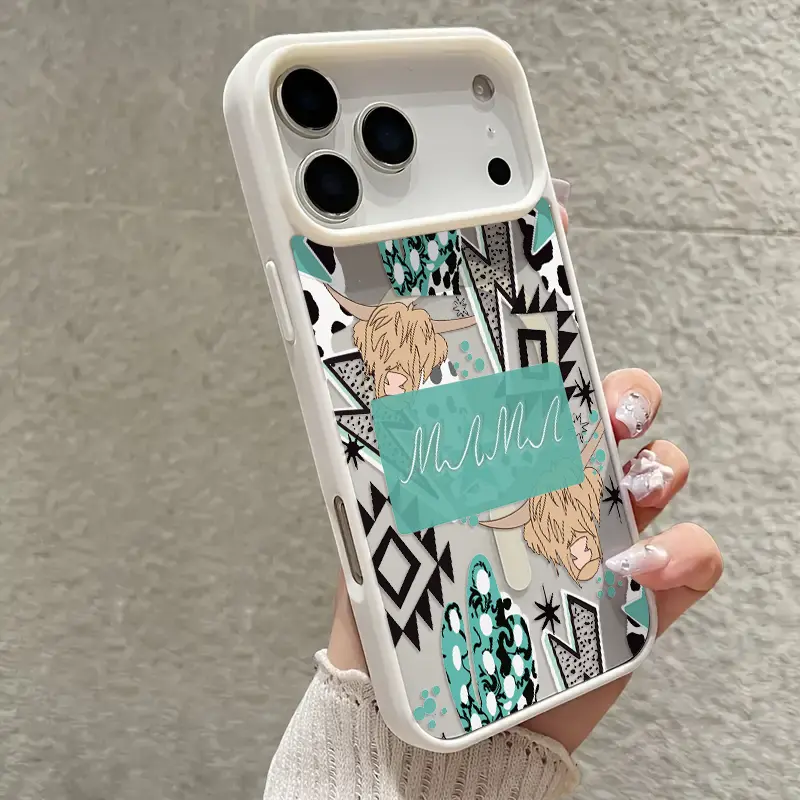 Premium Magnetic Bull Head Acrylic Casing with PC Shockproof Protector, Magnetic Fit Phone Case for iPhone 17,16,15,14 Pro Max,13 Pro,13,12,11 Plus - Mobile Phone Accessory, Accessories