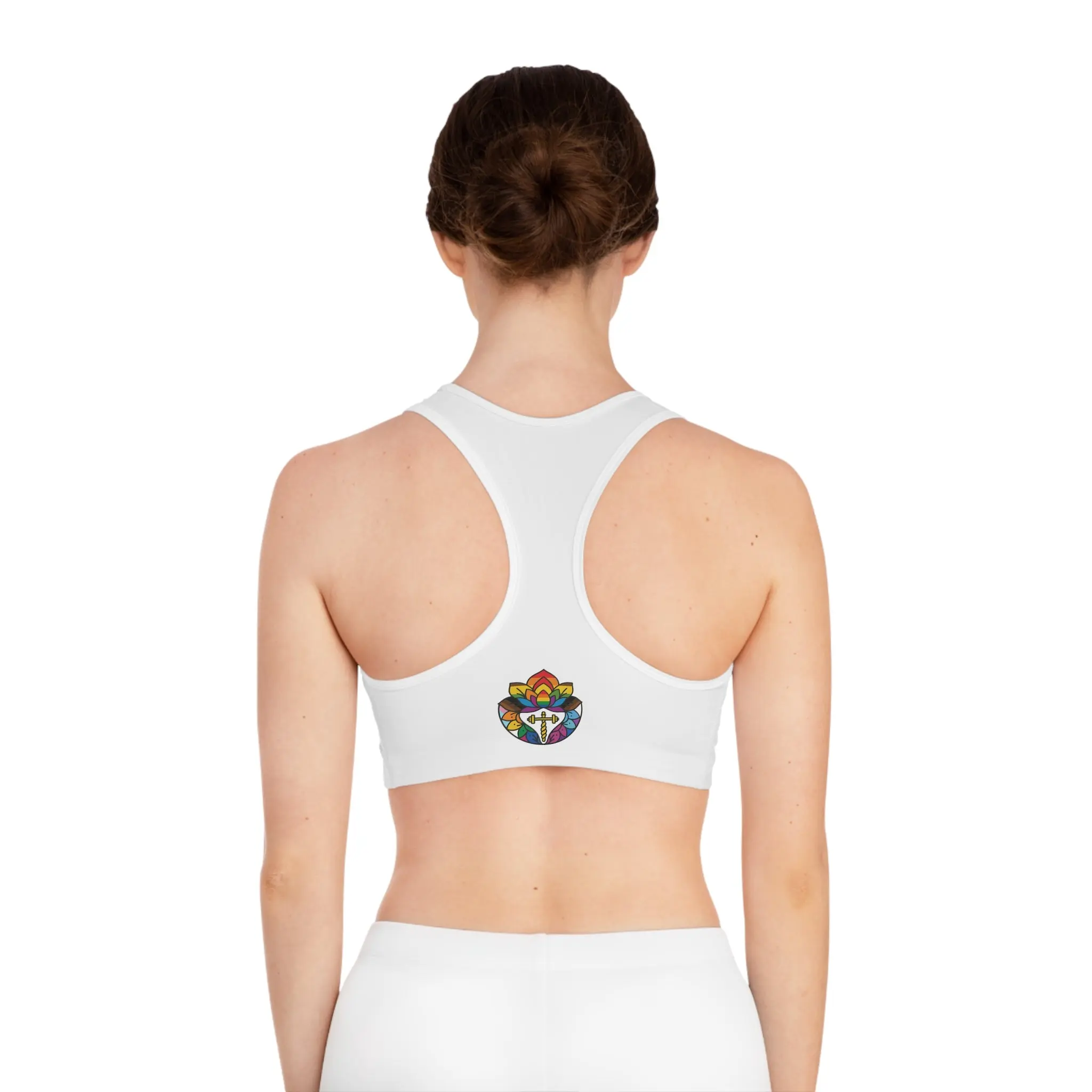 Pride Lotus Pattern Sports Bra for Yoga, Fitness, Exercise, Workout Gear, Activewear