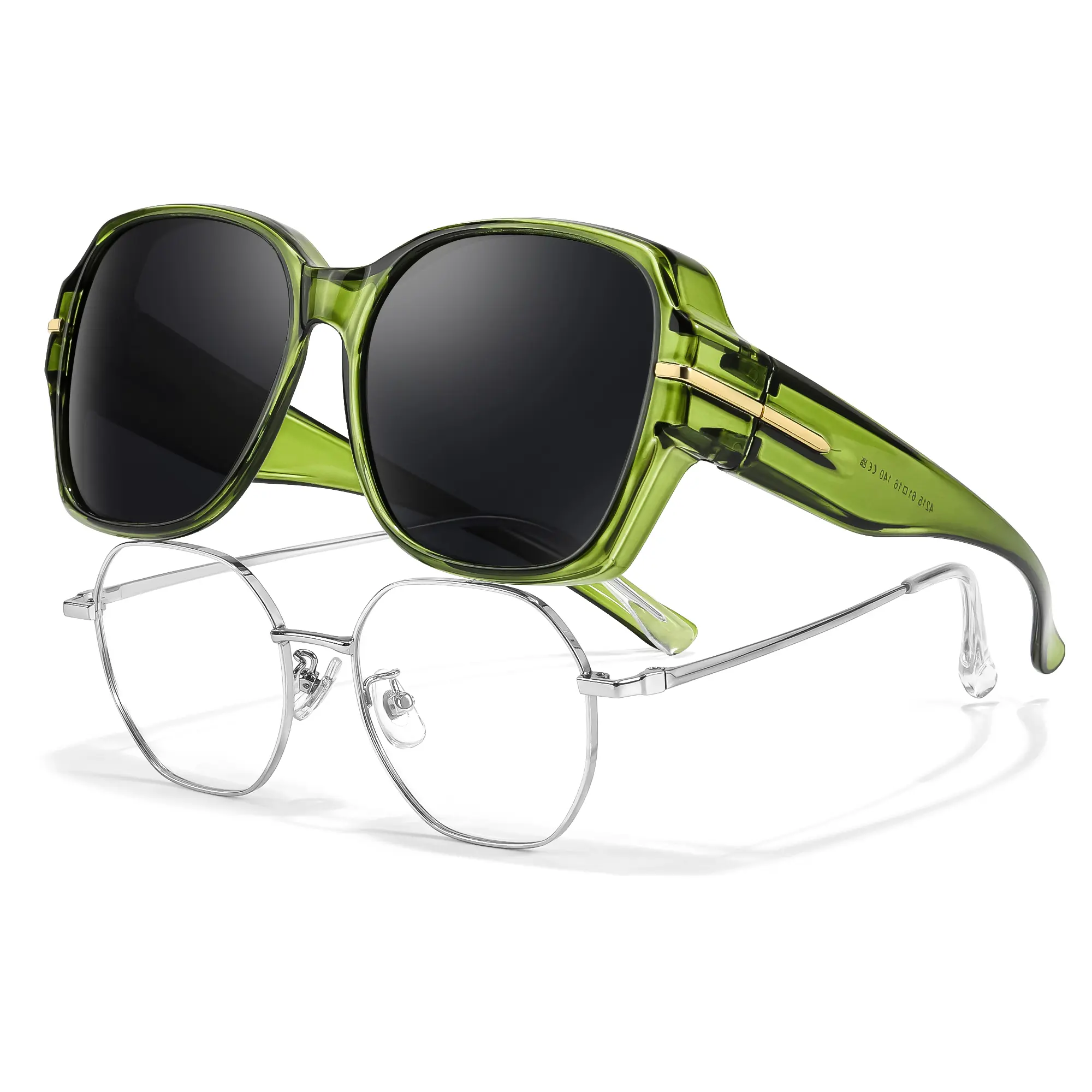 Polarized UV400 Fit Over Sunglasses Oversized Square Unisex Polarized Sunglasses Fit Over Glasses for Women Oversized  main image 2
