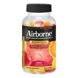 Airborne 400mg Vitamin C Gummies for Adults & Children, Immune Essentials Daily Immune Support Supplement with Vitamin D, E, A and Zinc- 132 Gummies, Orchard Fruit Flavor