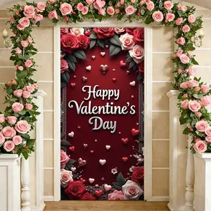 Elastic Room Door Decoration Set, Simple Installation Valentine's Day Door Cover, Holiday Party Decor, 82.7in X 35.4 Inches