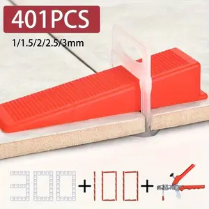 300 Clips & 100 Plastic Tile Leveling System, Includes 1 Pliers Tool, Reusable Wedges, Professional Spacing & Alignment Kit, Tile Tools for Ceramic Flooring