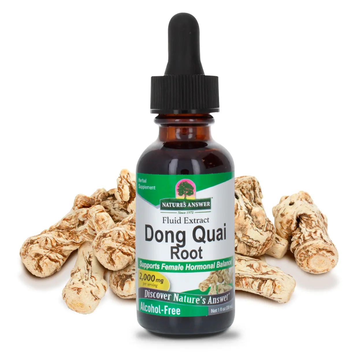 Nature's Answer Alcohol-Free Dong Quai Root 2000mg 1oz Extracts | Female Health Support | Gluten-Free | Single Count