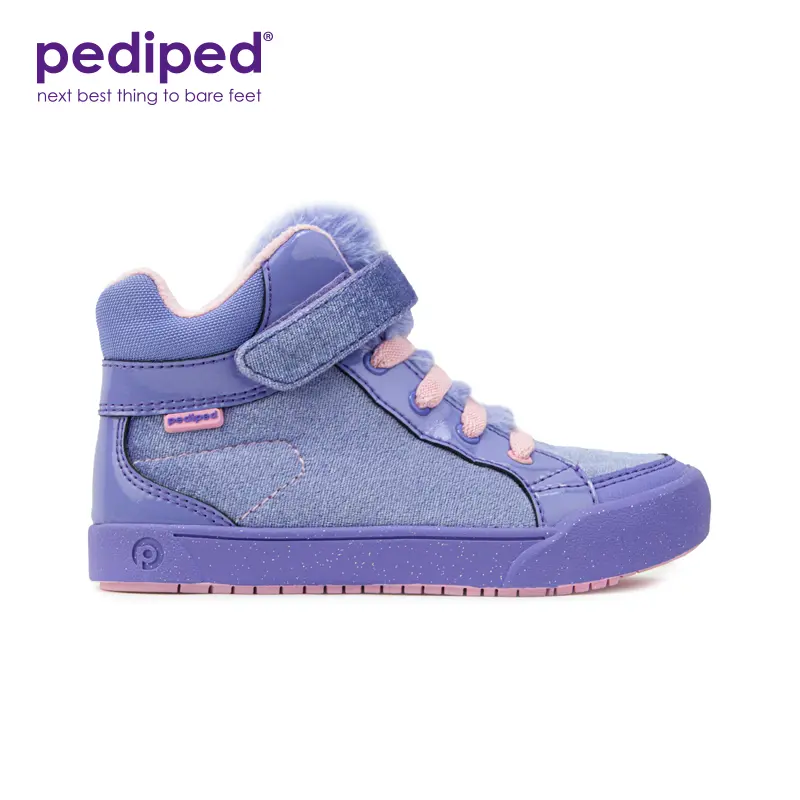 Pediped Logan Flex Periwinkle High-Tops with Warm Fleece Lining for Cozy Comfort and Rugged Style