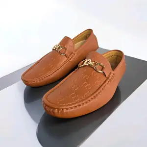 LA216 Cognac Men Loafers stylish Footwear Comfort Flat Slipon Walking Shoes Leather Shoe