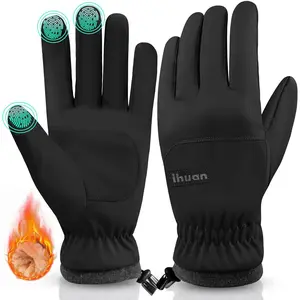 ihuan Winter Waterproof Ski Gloves Men Women, Snow Warm Cycling Cold Weather, Driving Biking Running