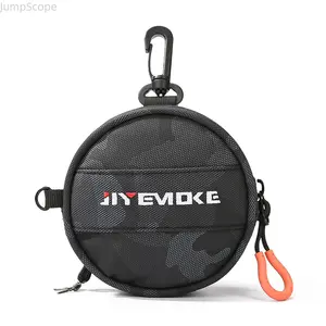 Multifunctional Fishing Gear Storage Bag, Portable Camo Waist Pouch with Carabiner, Mini Tackle Organizer for Lures Hooks Scissors, Waterproof Fishing Accessory Bag for Outdoor Angling