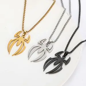 Stainless steel spider pendant surrounding fashion trend men's titanium steel necklace jewelry