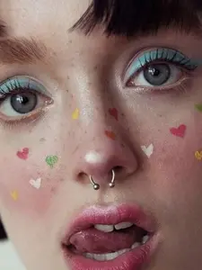 Stainless Steel Fake Septum Ring, Horseshoe Shaped Nose Ring, CZ Inlaid Nose Ring, No Piercing Required, Non Piercing Jewelry, Fake Nose Septum Piercing Jewelry for Women Men Fashion Punk Decor