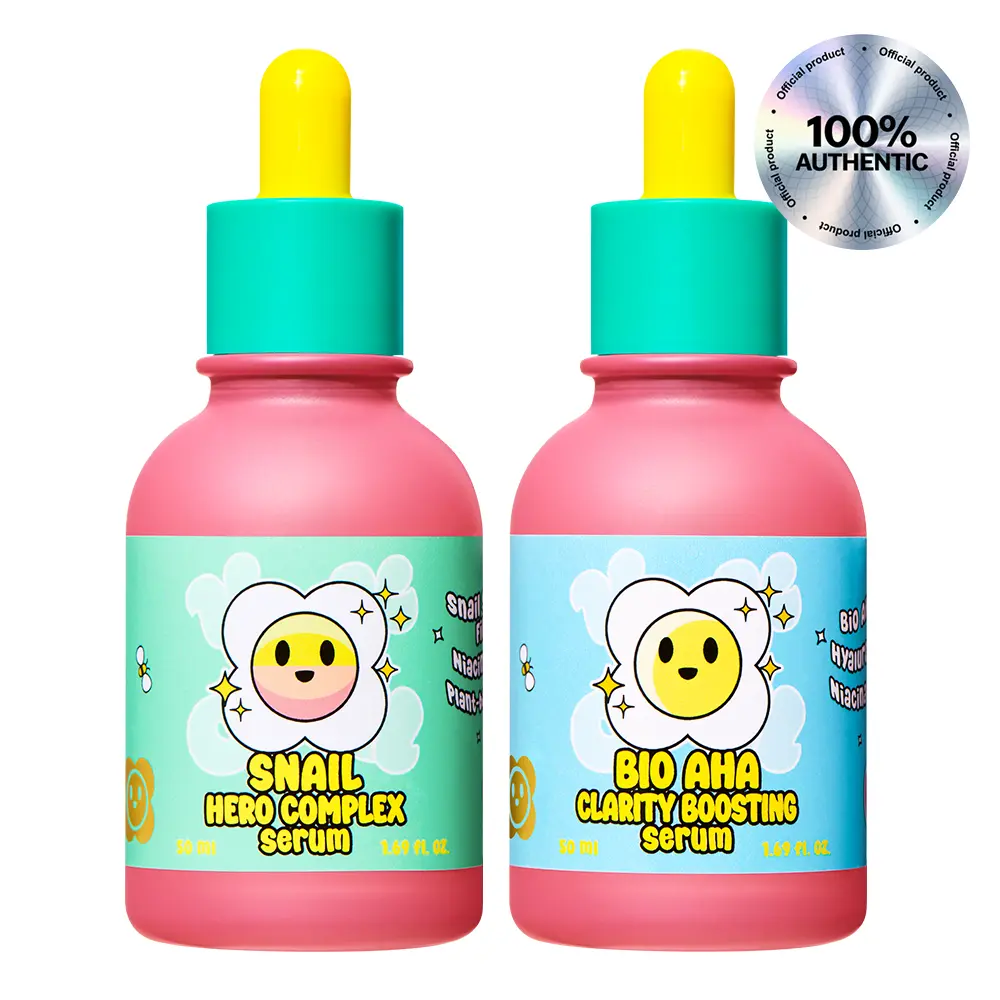 Smilebloom KKOCH Snail Mucin 85% Face Serum (1.69 fl oz) Smileblloom KKOCH Bio-AHA Clarity Boosting Face Serum (1.69 fl oz)
