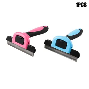Professional Dog De-Shedding Brush with Ergonomic Handle and Storage Box, Reduces Shedding and Prevents Tangles, Suitable for All Coat Types