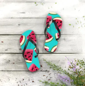 [Ship From US] - Unisex Watermelon Flip Flops – Cute Summer Fruit Sandals, Beach Vacation Slippers
