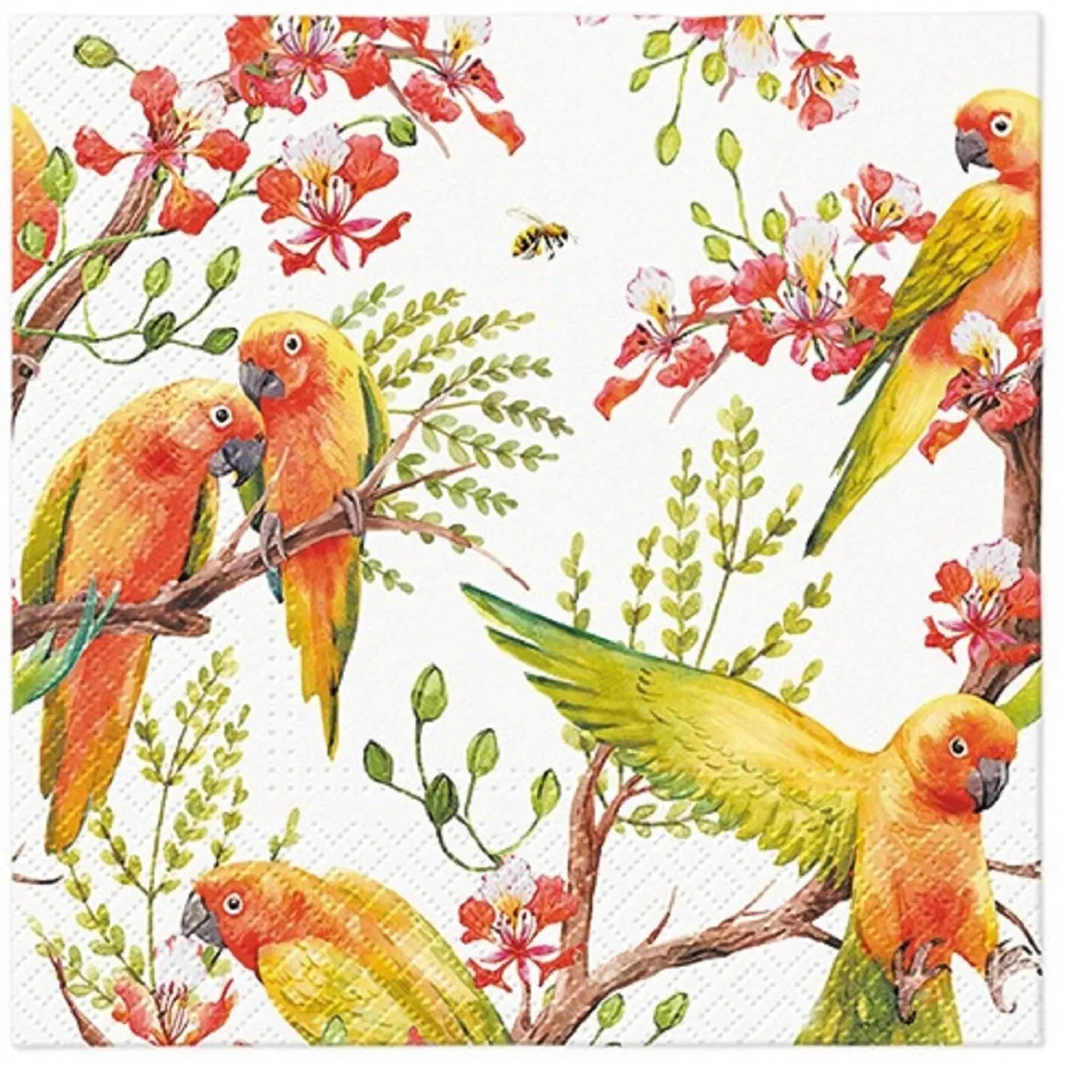Animal Napkins Parrots Decoupage Art Craft Paper Luncheon Napkin #5215