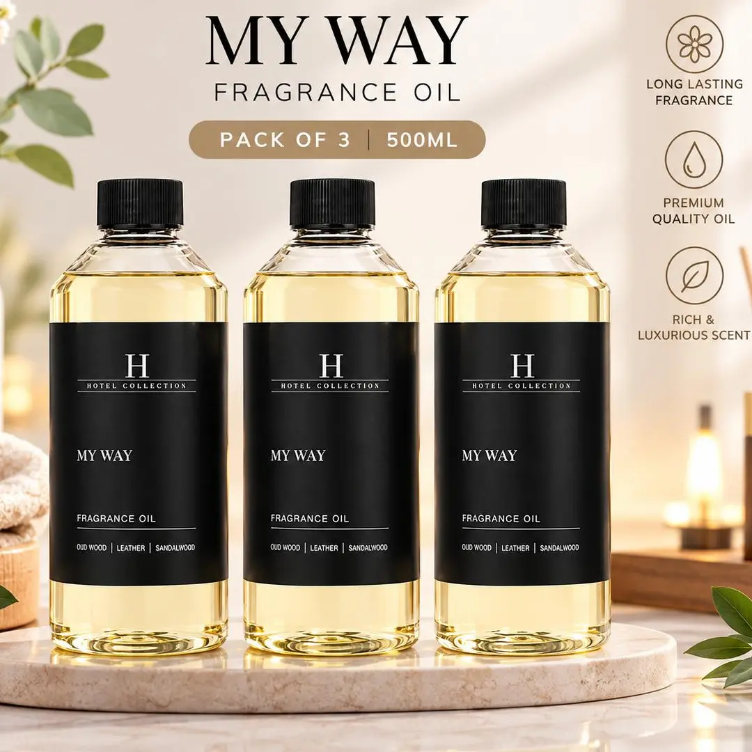 3-Pack My Way Fragrance Oil, 500mL Each, Premium Scented Diffuser Oil, Long-Lasting Home & Office Aroma, Room Freshener Refill, Elegant Aromatherapy Scent
