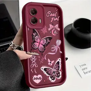 1 Piece Chic G53 5G Butterflies and ribbons Case Cover For Moto G53 5G Made Of Silicone With Elegant For Entertainment