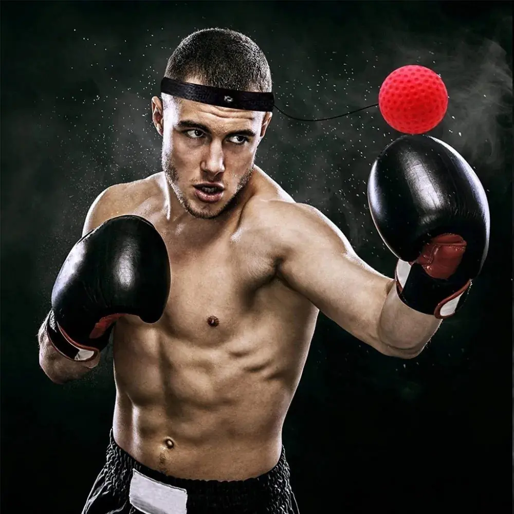 Boxing Reflex Ball - React Reflex Balls On String With Headband - Improve Hand Eye Coordination, Punching Speed, Ideal Gift for Fighters