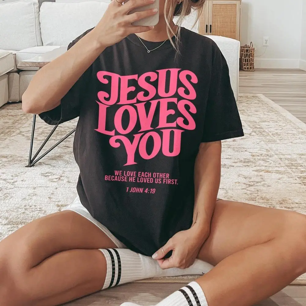 Jesus Loves You  Shirt Love Like Jesus Shirt Christian Merch Christian Tee Jesus is King Bible Verse Shirt Christian Apparel