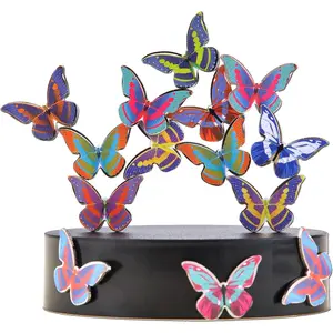 Magnetic Desktop Sculpture (Butterflies) | Mini Magnetic Art Decoration for Desktop | Fun Stress Relief Office Gift Ornaments