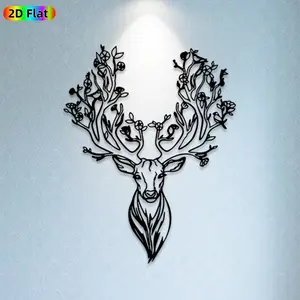 1pc Deer Metal Wall Art, Graceful Deer Statue Mural, Ideal Gift for Christmas, New Year, Nature Decor Enthusiasts,  Perfect for Living Room Wall & Garden Fence, Unique Wildlife-Inspired Home & Outdoor Decor