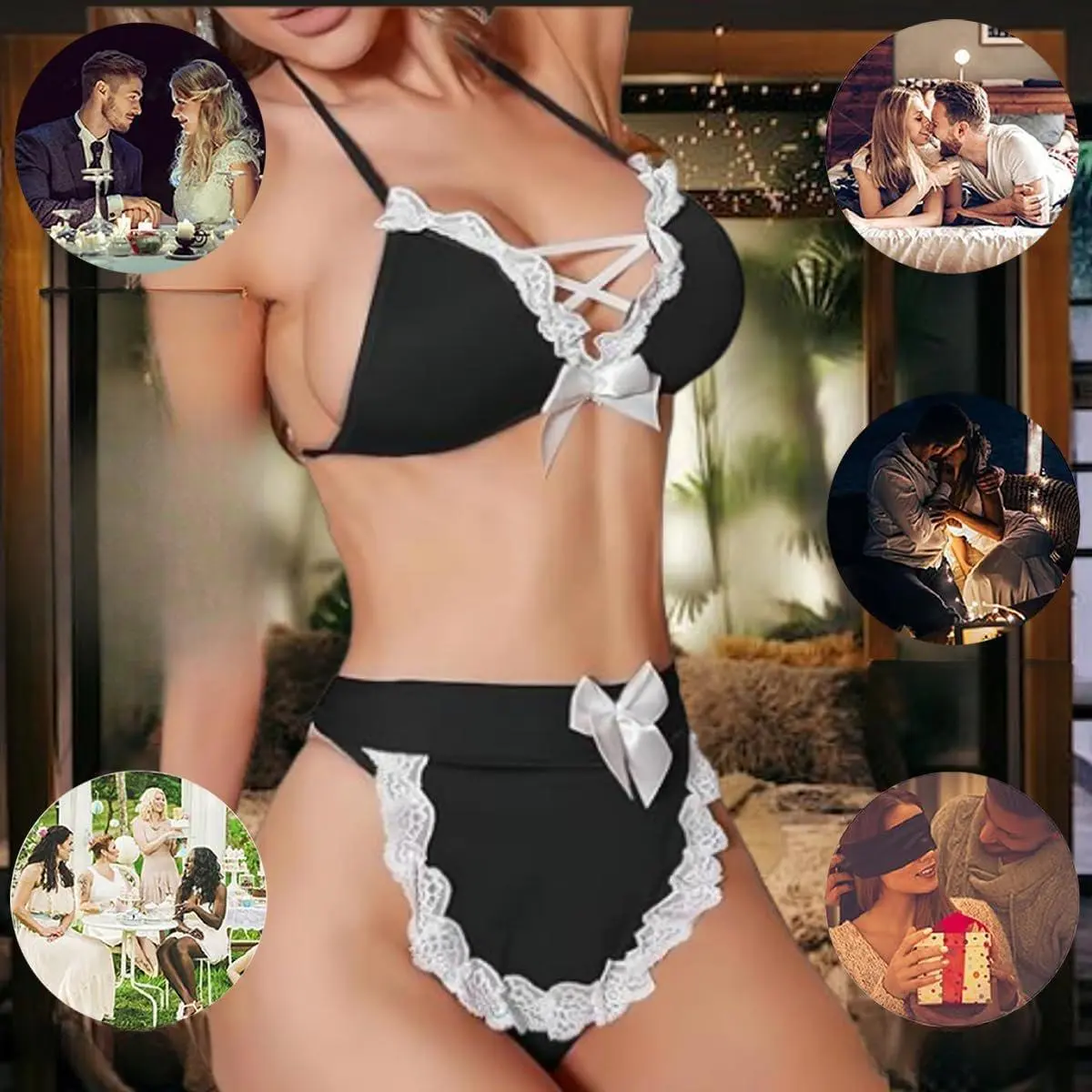 Sexy Maid Lingerie for Women Naughty Cosplay Costume French Maid themed Anime Outfit Sets with Lace Apron - TikTok Shop Sexy Maid Lingerie for Women Naughty Cosplay Costume French Maid themed Anime Outfit Sets with Lace Apron - TikTok Shop