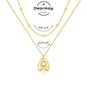 Dearmay Initial Letter Pendant Necklaces for Women Girls, Dainty Color A-Z Alphabet Necklace Fashion Jewelry for Parties & Birthdays with Gift Box Gifts for Valentine's Day