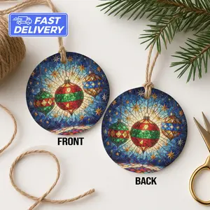Stained Glass Ornaments Gift, Christmas Ornaments, Holiday Decor Ornament, Festive Gift, Unique Ornaments, Seasonal Ornament, Artful Gift
