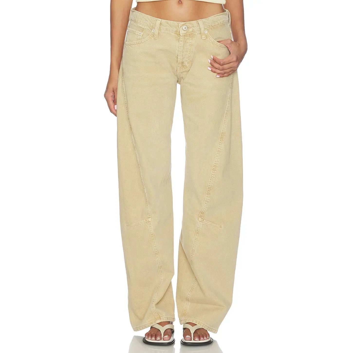 Free People x We The Free Fable Twisted Seam Jean in Oat Latte