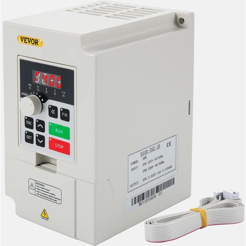 VEVOR VFD 3KW 220V 4HP, 1 or 3 Phase Input, 3 Phase Output Variable ...