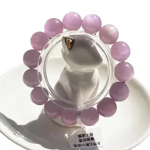 High Quality Cat's eye Effect Kunzite Bracelet Purple Crystal Bangle