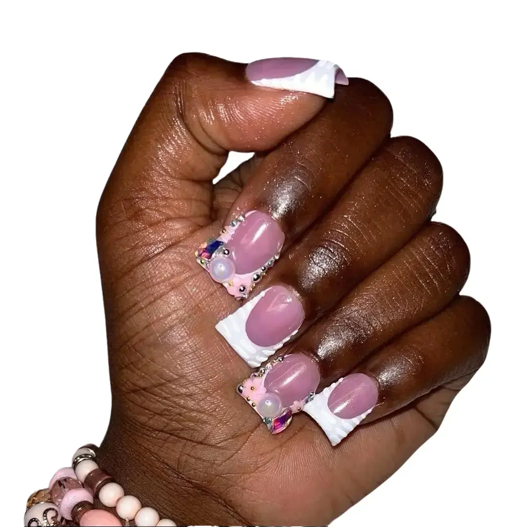Spring fling c-curve duck press on nail, Bold Hues