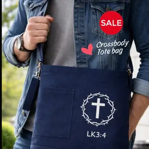 Crossbody men tote bag navy blue color