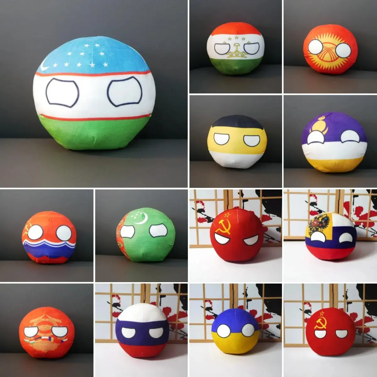 Countryballs Plush Keychain Doll Ukraine Georgia Lithuania Kazakhstan Russia Belarus Ball Polandball Stuffed Pendant Toy Gift