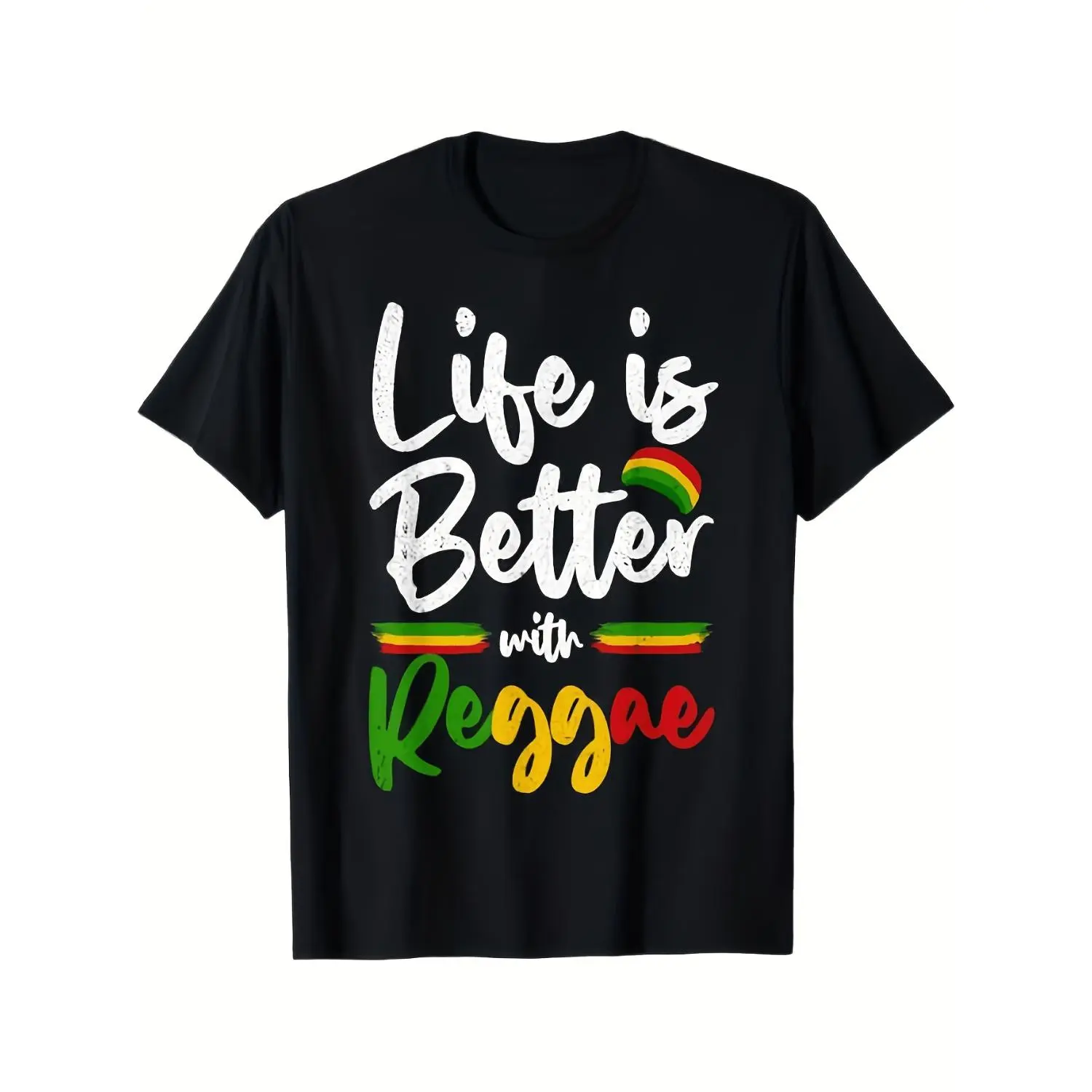 Reggae Music Rasta Lover Cotton T-shirt Unisex for Men and Women Sizes S to XXXL Black Casual Style Printed Crew Neck Breathable Machine Washable Trendy All Season Wear Ideal for Halloween Thanksgiving Christmas