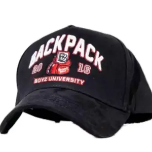 Boyz University Backpack X Fino Black Cap with Graphic Design