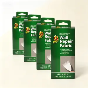 Self-Adhesive Drywall Repair Fabric Roll, 6-Inch by 25 Feet, White Patch and Tape, Single Roll for Wall Repair, Reusable and Easy to Apply, Pack of 4 (282084)