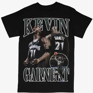 Kevin Garnett T-shirt For Men Women, For Fans Unisex Casual Streetswear Top Minnesota Timberwolves NB4 Basketball Rap Style