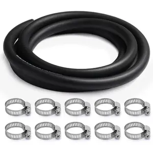 Straight 11FT Length Heater Hose Coolant Radiator with 10 Hose Clamps, Reinforced 5/8 inches Inside Diameter Coolant Radiator Line for Water, Air，Antifreeze and Fuel Systems 100PSI SAE 20R3