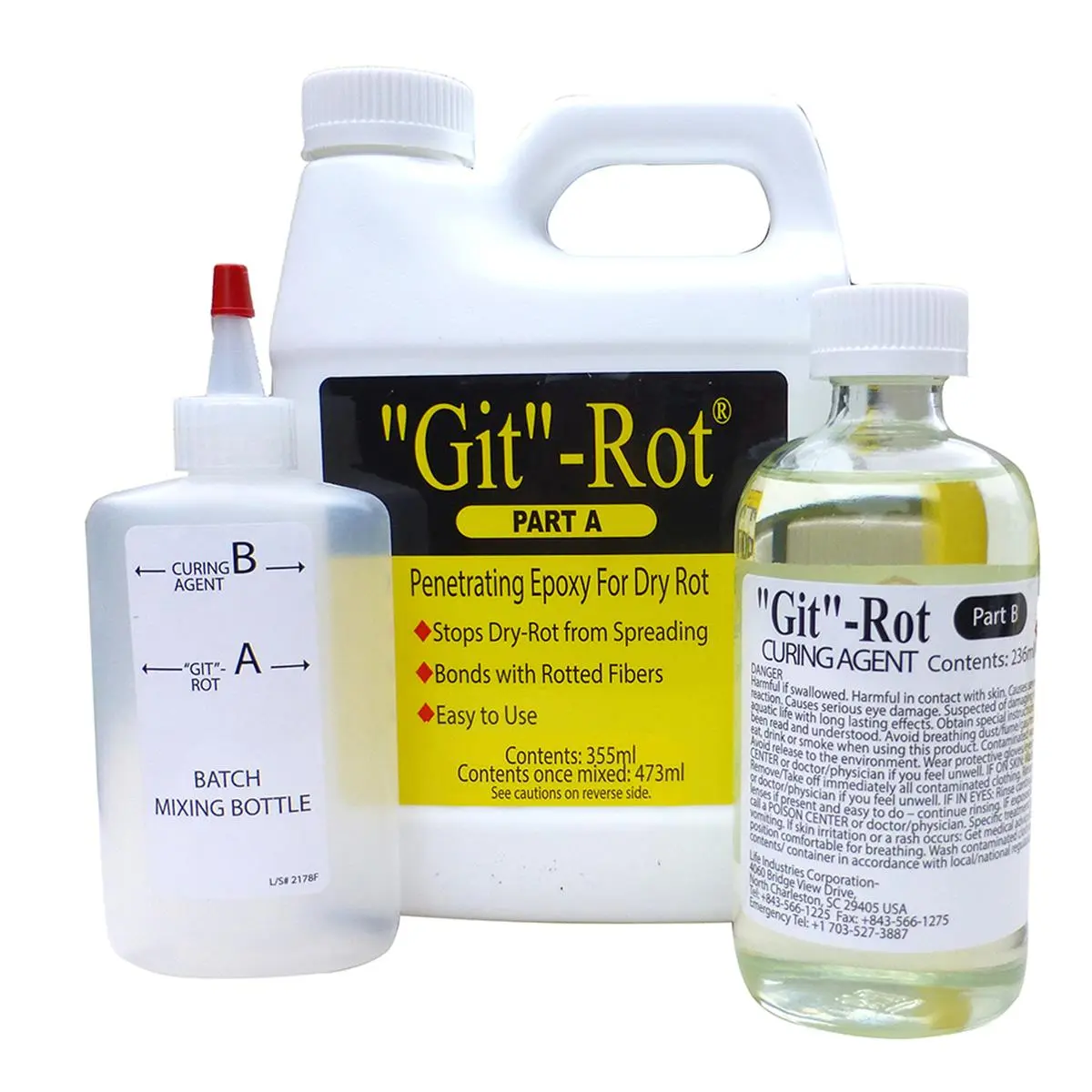 Boatlife Git Rot Kit - Pint, Epoxy Resin, Penetrating, Restores Wood