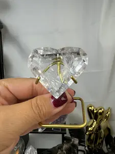 Faceted Lemurian Quartz Heart Crystal