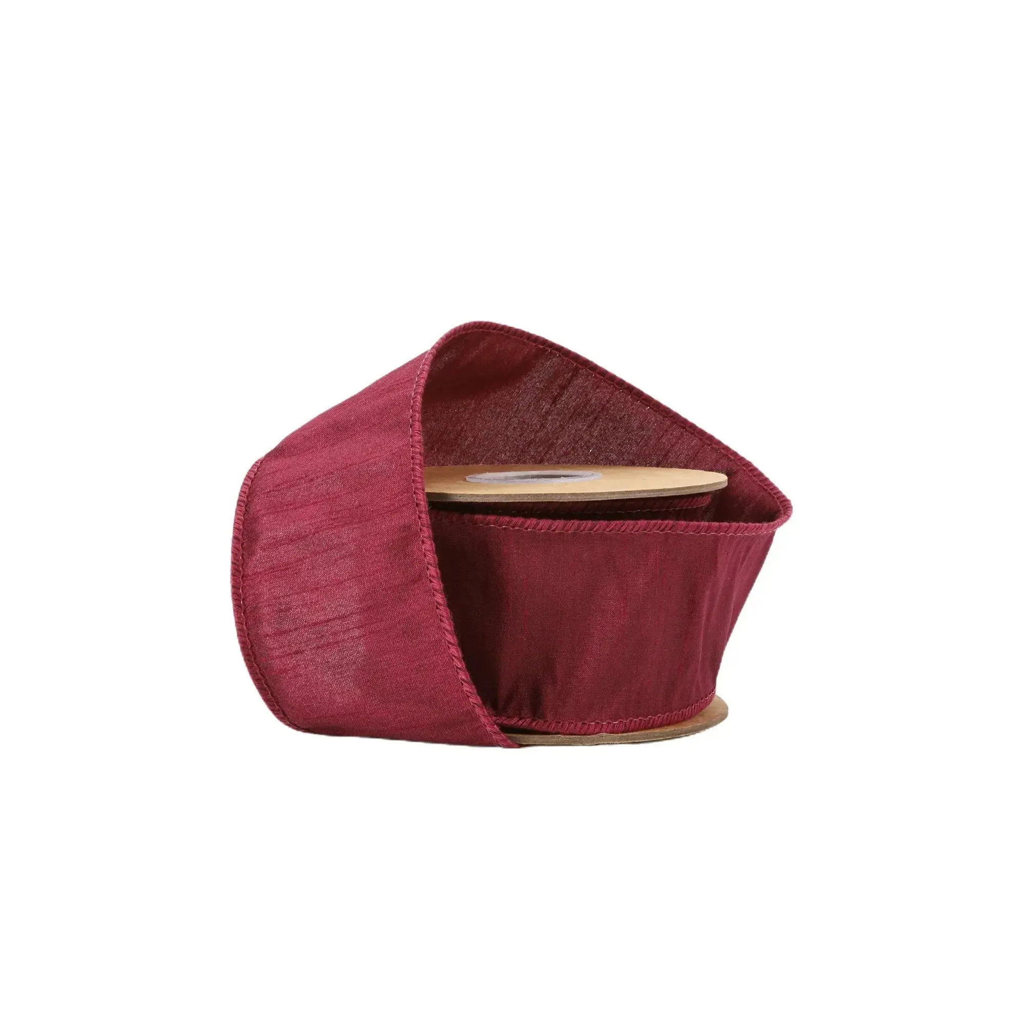 2 1/2" Wired Dupioni Ribbon | 10 Yards | Wine