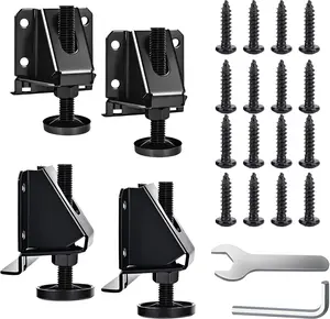 Heavy Duty Leveling Feet, 4 Pack Adjustable Furniture Levelers with 1320LB Capacity, 2" Height Adjustment, No-Flip Furniture Installation – Hex Nut Design for Flawless Leveling