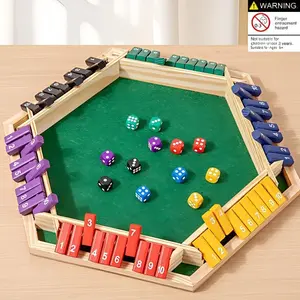 Wooden Board Game Set for 1-6 Players, Classic Dice Game for Family Game Night, Skill Development Activity for Parties and Classrooms