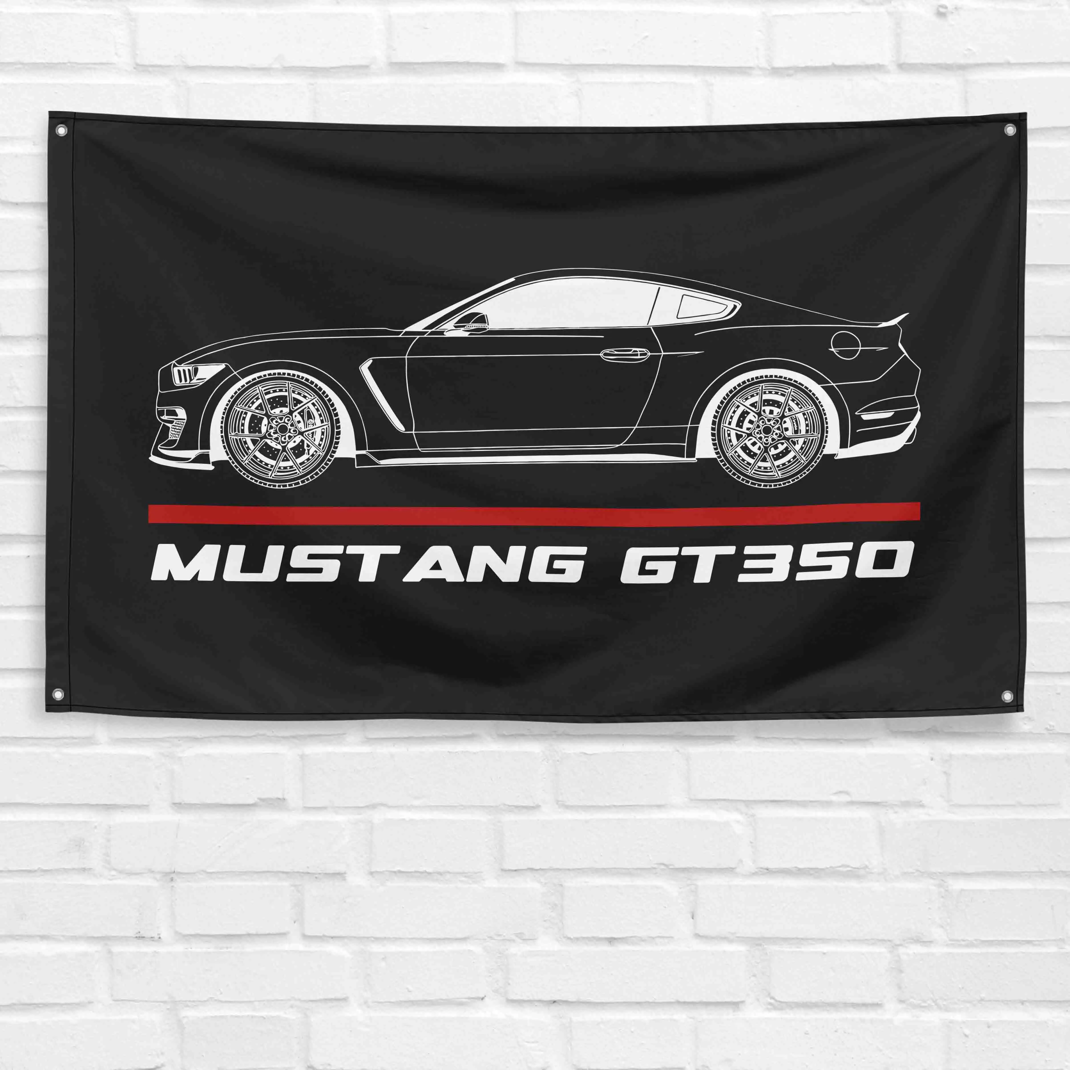 2019 Mustang GT350 Grommeted Lightweight Durable Polyester Hanging Flag - 3x5ft Synthetic Banner with Bold Graphics, Vibrant Colors, Decorative Car Garage Wall Decor, Party Birthday Gift
