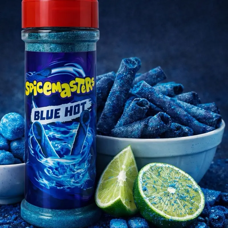 SPICEMASTERS Blue Hot Seasoning Powder For Snacks – 3.5 oz Medium Spicy Flavor SPICEMASTERS Blue Hot Seasoning Powder For Snacks – 3.5 oz Medium Spicy Flavor